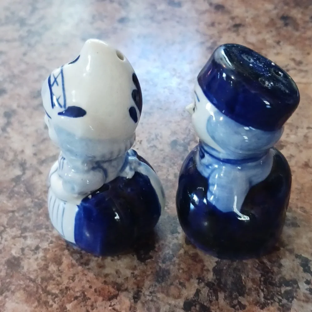 VINTAGE Danish Girl & Boy Salt & Pepper Shakers Set